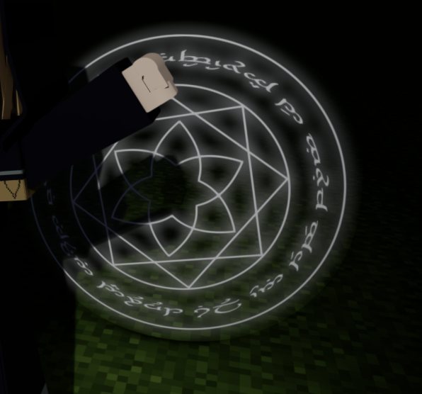 Before: a semi-transparent magic circle with the old compositing